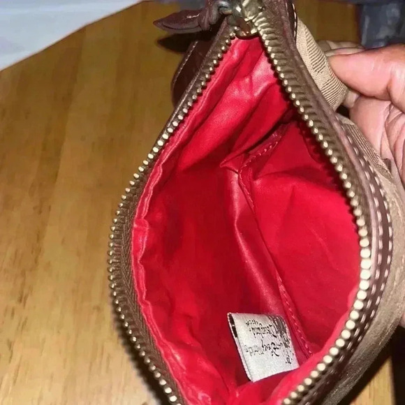 Rare Brown and Leather Walt Disney World Themed Dooney Bourke Wristlet - Picture 4 of 5